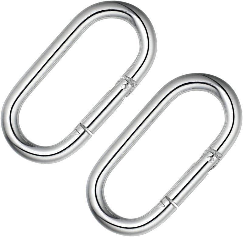 OWAYOTO 4 Inch Carabiner Clip Heavy Duty Spring Snap Hook Oval Shape 2pcs 10x100mm - Image 1